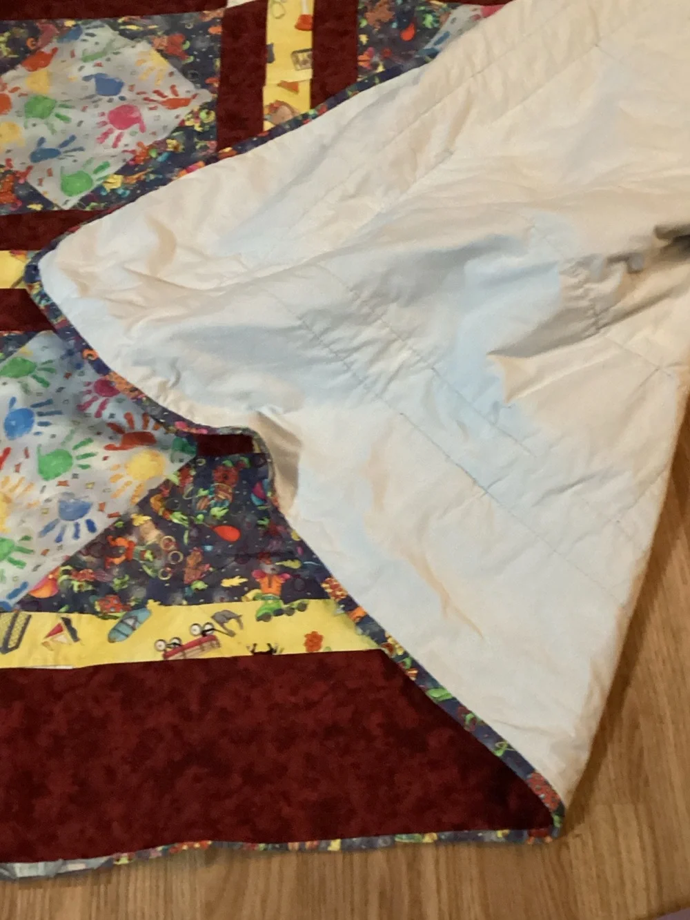 Twin size handmade Multicolor Patchwork Quilted child’s Bedspread